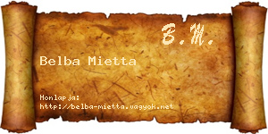 Belba Mietta névjegykártya